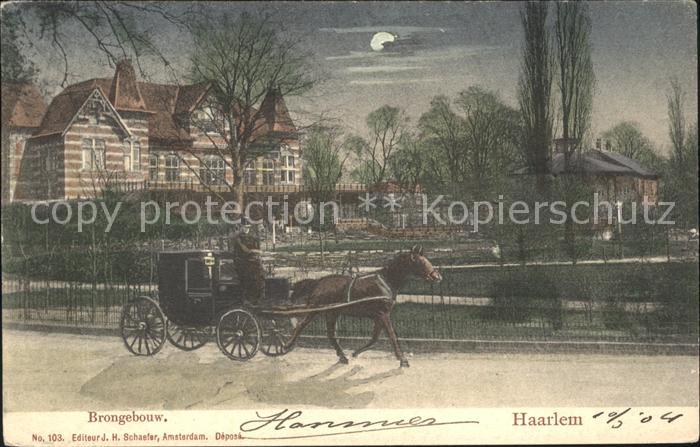 Haarlem Brongebouw Pferdekutsche