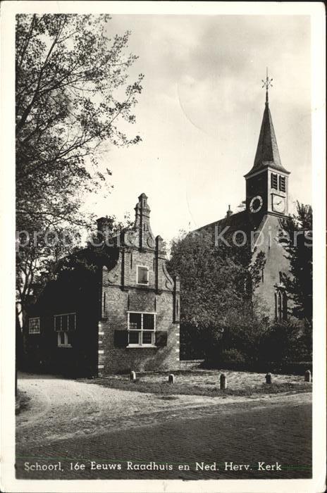 Schoorl Raadhuis en Ned Herv Kerk Rathaus Kirche