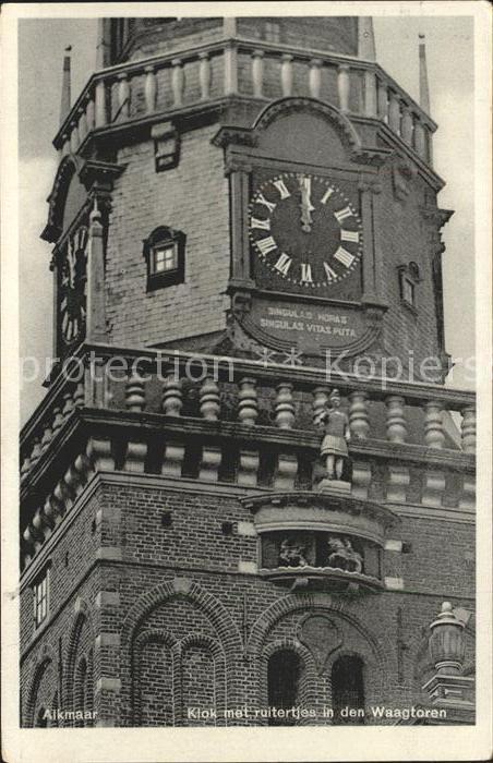 Alkmaar Klok met ruitertjes in den Waagtoren