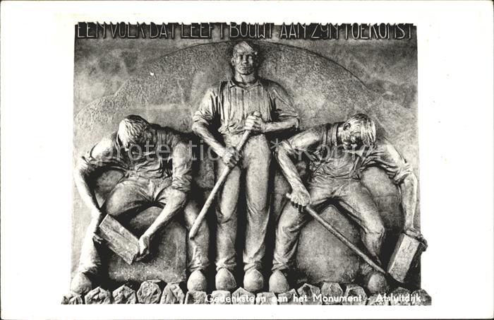 Wieringen Gedenkplaat aan het Monument op de Afsluitdijk Relief