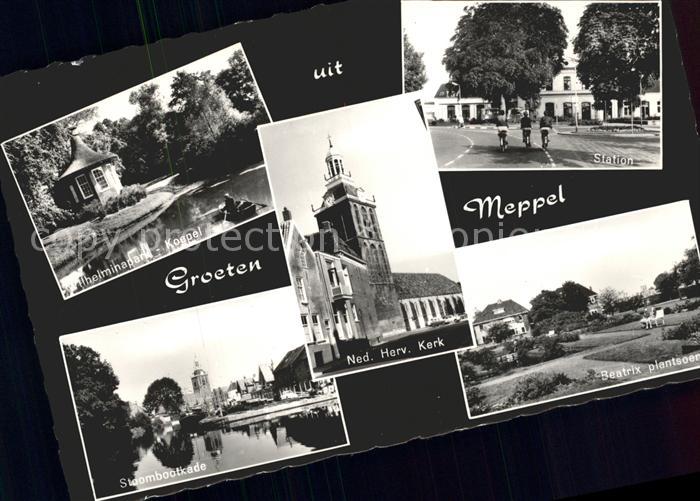 Meppel Wilhelminapark Koepel Station Kerk Beatrix plantsoen Stoombootkade