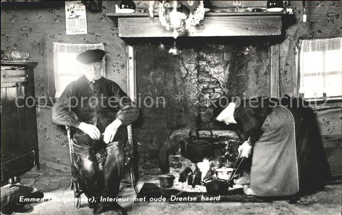 Emmen Netherlands Bargermeer Interieur met oude Drentse haard Kamin