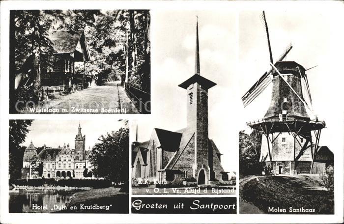 Santpoort Noord Wuestelaan Zwitserse Boerderij Hotel Duin en Kruidberg Kerk Mole