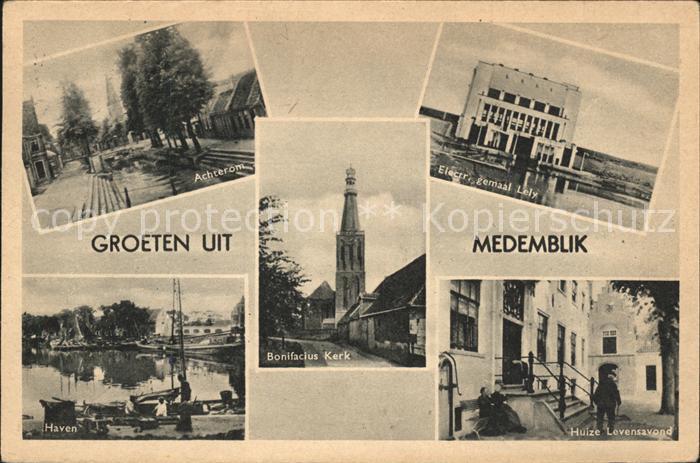 Medemblik Achterom Electr gemaal Lely Haven Bonifacius Kerk Huize Levensavond