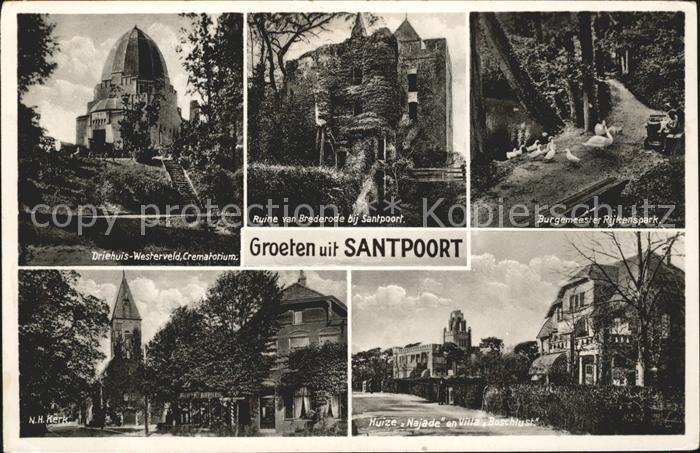 Santpoort Crematorium Driehuis Ruine van Brederode Burgemeester Rijkenspark Kerk