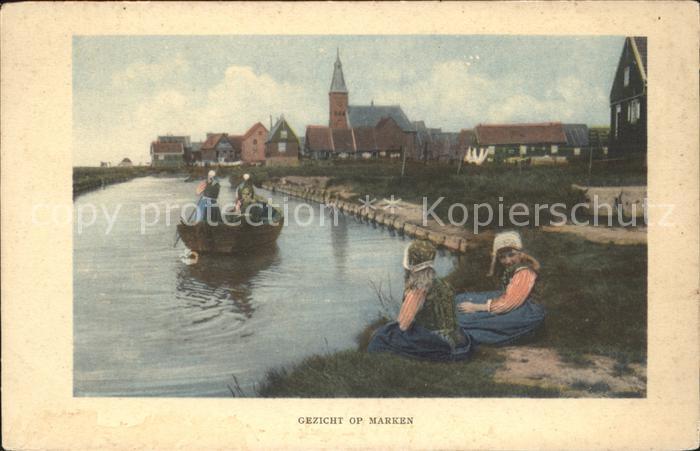 Marken Dorfsgezicht Boot Kinder Kirche