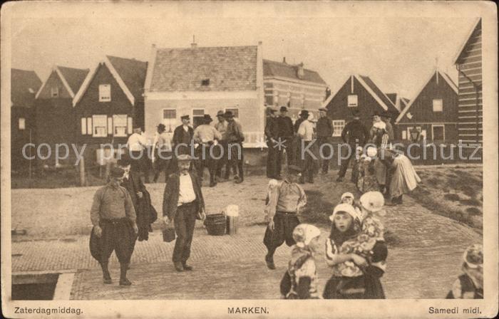Marken Zaterdagmiddag Bewohner der Insel