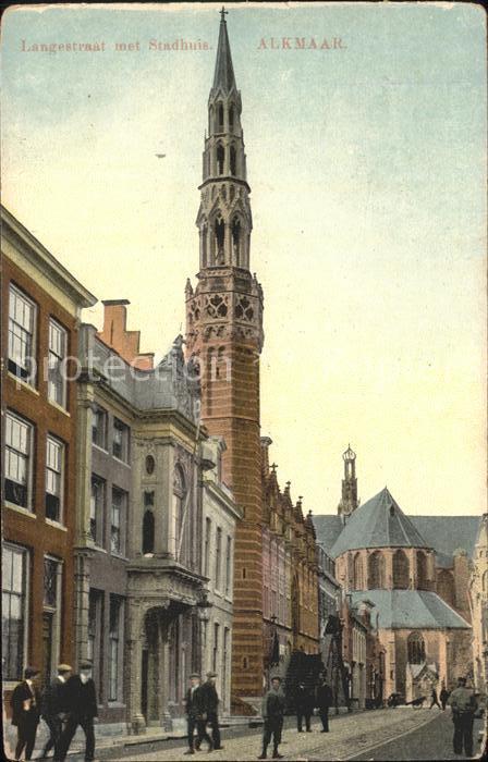 Alkmaar Langestraat met Stadhuis