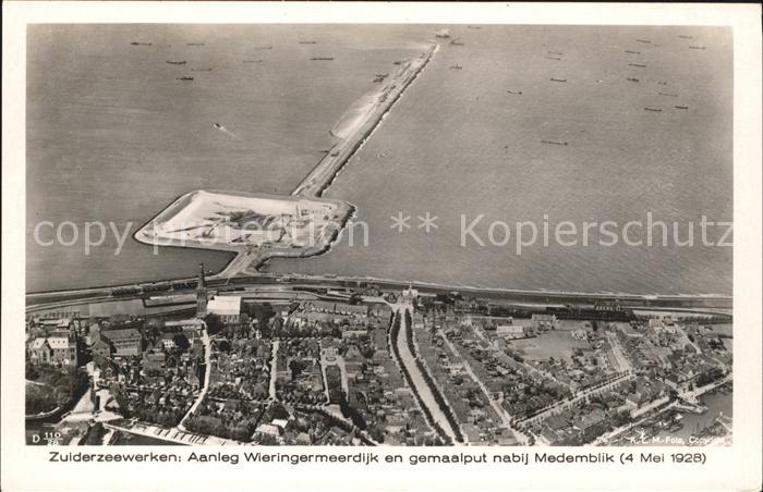 Medemblik Zuiderzeewerken Aanleg Wieringermeerdijk Fliegeraufnahme