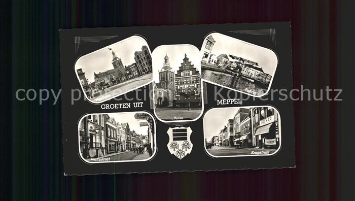 Meppel Maatkade Toren Tipbrug Kruisstraat Hoofdstraat Wappen