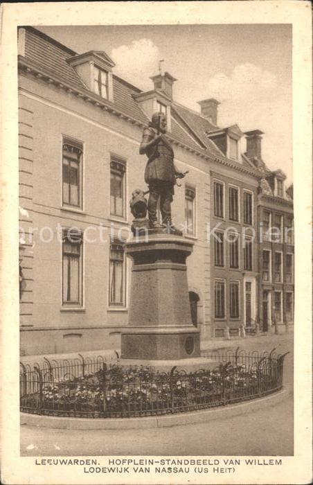 Leeuwarden Hofplein Standbeeld van Willem Lodewijk van Nassau Denkmal Statue