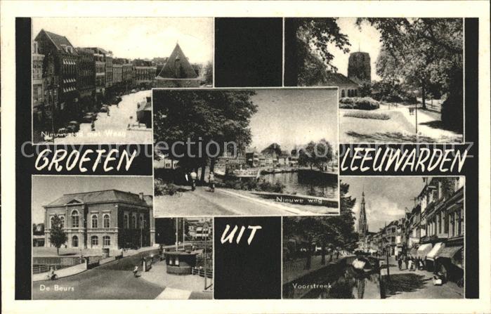 Leeuwarden Nieuwe stad met Waag Oldehove Voorstreek Beurs Nieuwe weg