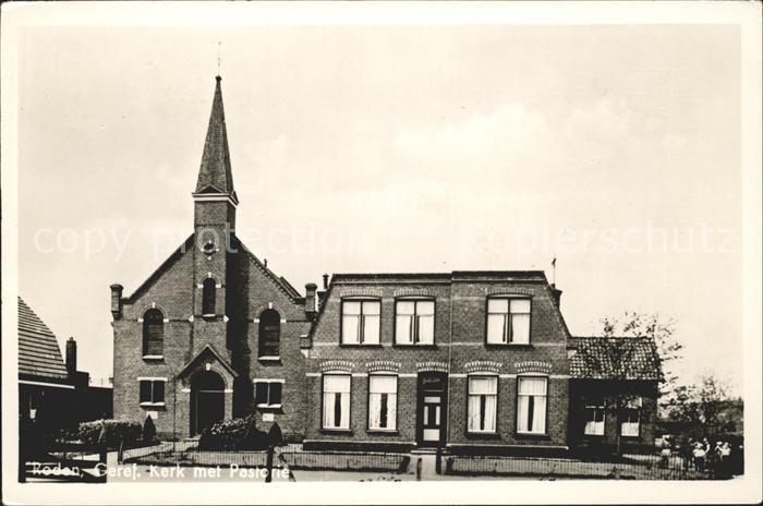 Roden Netherlands Geref Kerk met Pastorie Kirche