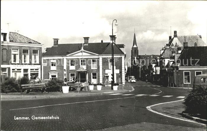 Lemmer Gemeentehuis Strassenpartie Kirche