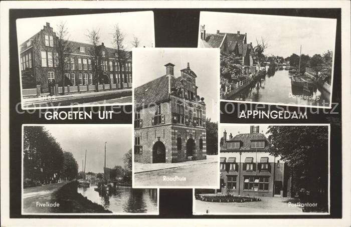 Appingedam Groningen RHBS Gebouw Damsterdiep Postkantoor Raa