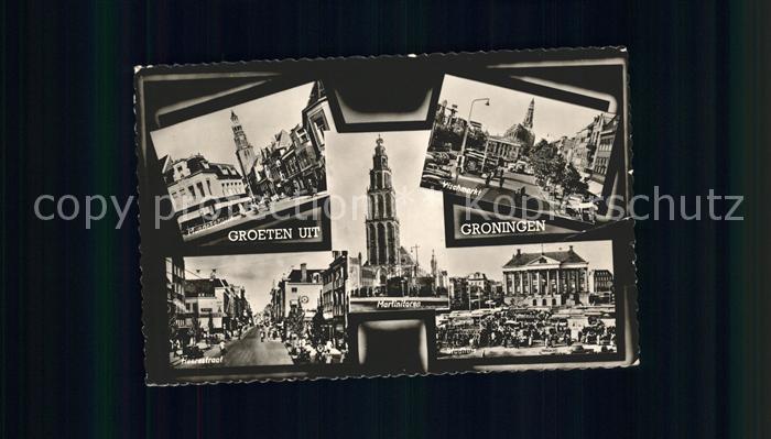 Groningen Munnekeholm Vischmarkt Martinitoren Marktdag Heerestraat