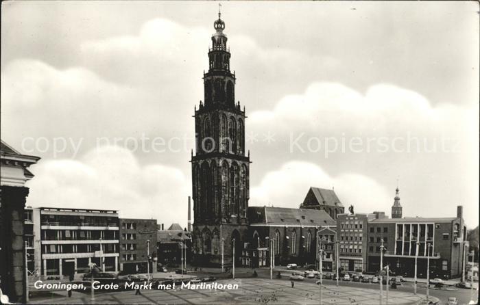 Groningen Groote Markt met Martinitoren
