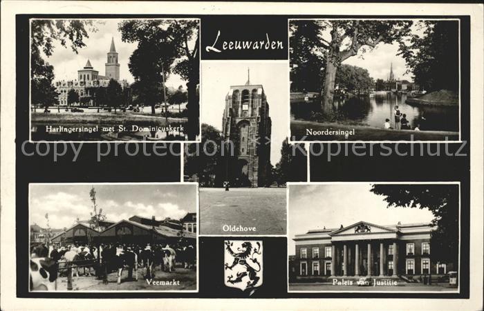 Leeuwarden Harlingersingel St Dominicuskerk Noordersingel Paleis van Justitie Ve
