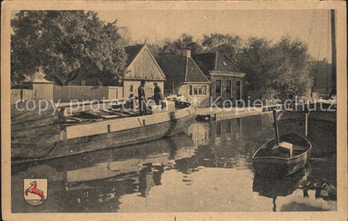 Zeilroede Hindeloopen Partie am Kanal Kahn Wappen