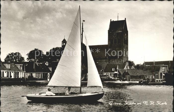 Grouw Kade en NH Kerk Segelboot Kirche