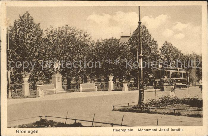 Groningen Monument Jozef Israels Denkmal Strassenbahn