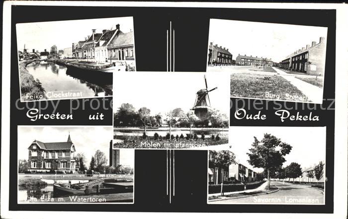 Oude Pekela Clockstraat Burg. Snaterlaan Villa Elza Watertoren Molen Plantsoen S