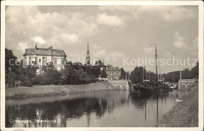 Groningen Heerebrug Kanal Schiff