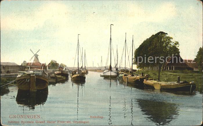 Groningen Reitdiep Kanal Kahn Schiff