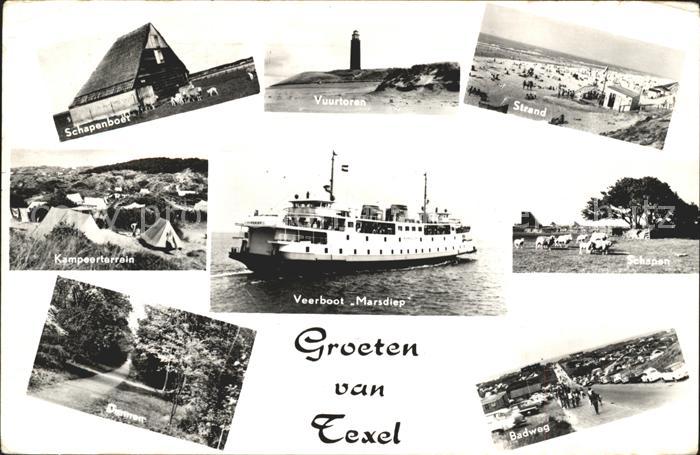 Texel Schapenboet Vuurtoren Strand Veerboot M