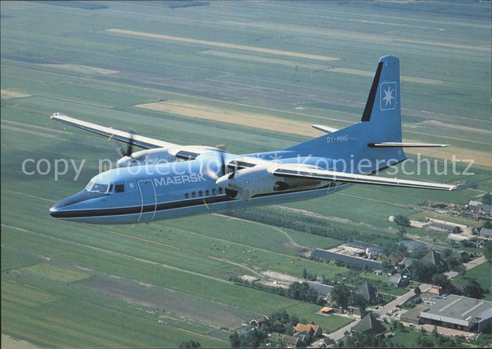 Flugzeuge Zivil Fokker 50 Maersk Air OY-MMG