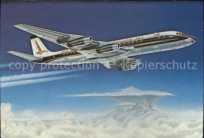 Flugzeuge Zivil Eastern Airlines Douglas DC-8 Kuenstlerkarte Mike Machat