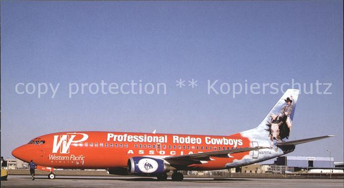 Flugzeuge Zivil Western Pacific Airlines Professional Rodeo Cowboys Boeing B-737