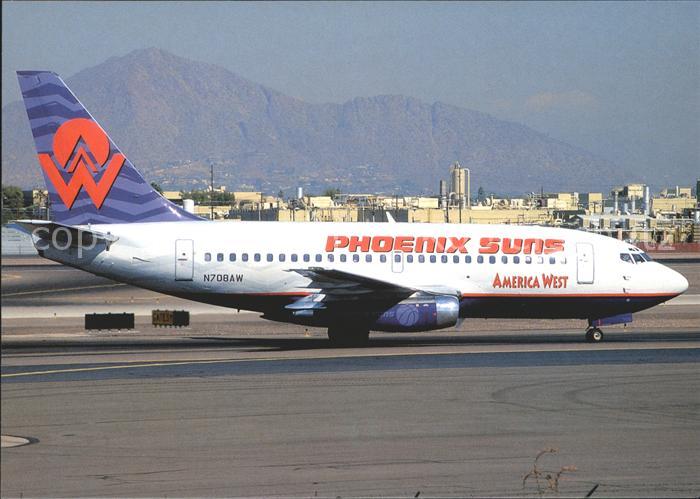 Flugzeuge Zivil America West Phoenis Suns col. Boeing B-737-112 N708AW c/n 19771