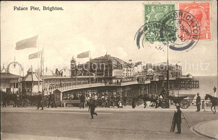 Brighton Hove Palace Pier Stempel auf AK