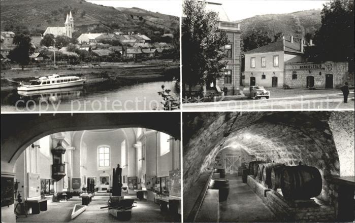 Tokaj Partie an der Theiss Schiff Strassenpartie Kirche Weinkeller