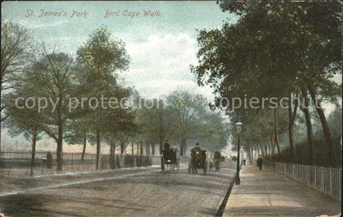 London St James Park Bird Cage Walk Pferdekutsche