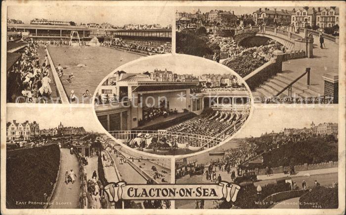 Clacton-on-Sea Bathing Pool Bridge Pier Approach Promenade Band Pavilion