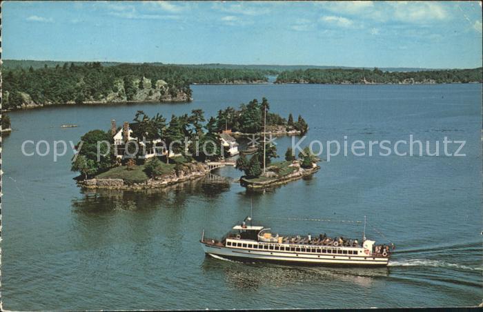 Ontario Canada Zavikon Island St Lawrence Seaway Ferry Boat aerial view