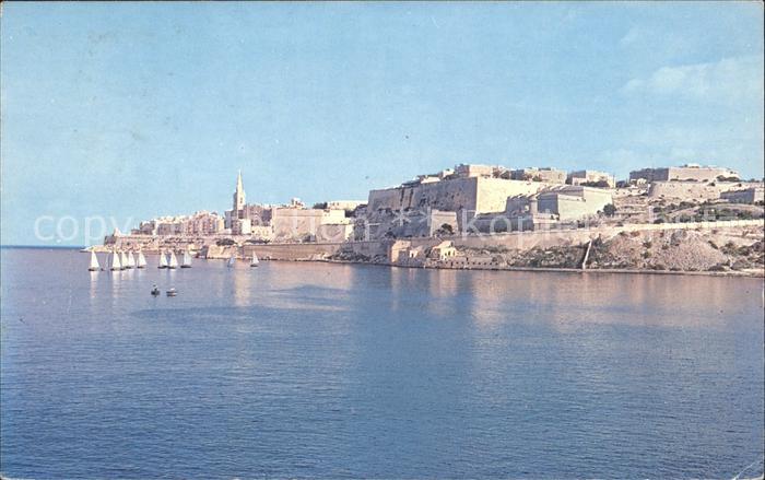 Malta Sliema Creek Sailing boats Valetta's Fortifications