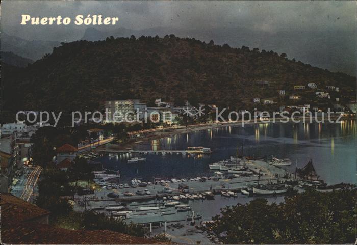 Soller Mallorca Vista parcial nocturna del Puerto
