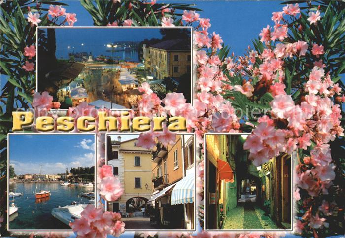 Peschiera del Garda Teilansichten Hafen Gasse Blumen