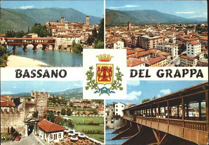 Bassano del Grappa Teilansichten Bruecke Wappen Krone