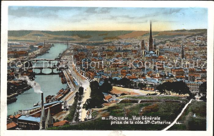 Rouen Vue generale prise de la cote Sainte Ca