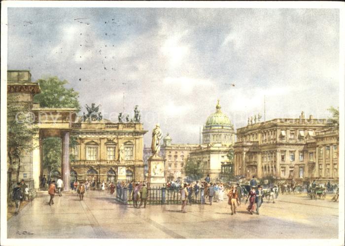 BERLIN  CITY Das alte Berlin Partie am Zeughaus Aquarell Wolfgang Tritt Kuenstle
