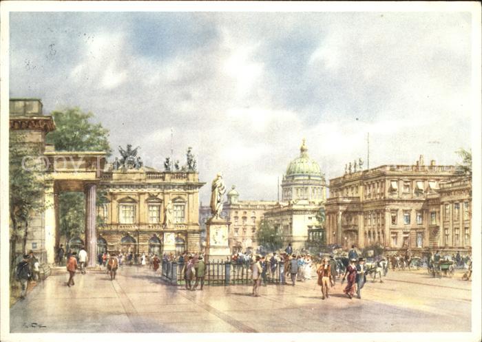 BERLIN CITY Das alte Berlin Partie am Zeughaus Aquarell Wolfgang Tritt Kuenstle