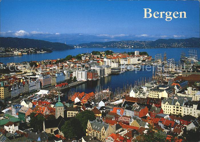 Bergen Norwegen Panorama Hafen