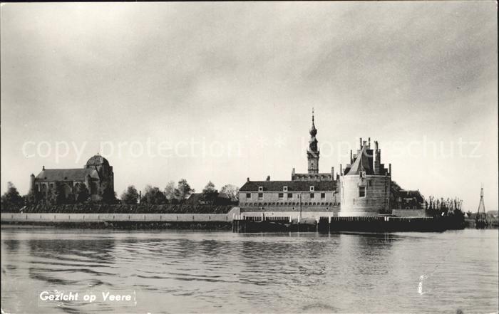 Veere Kerk Stadhuis Blick vom Meer