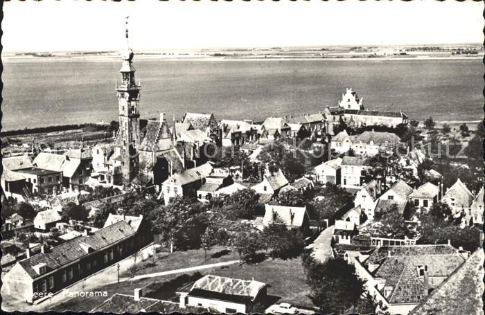 Veere Panorama Stadhuis Historisches Rathaus