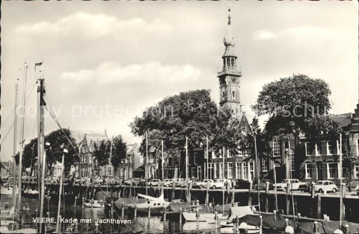 Veere Kade met Jachthaven Hafen Turm Historisches Rathaus