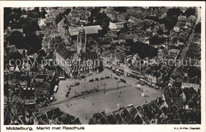 Middelburg Zeeland Markt met Raadhuis Town Hall 16th Centu